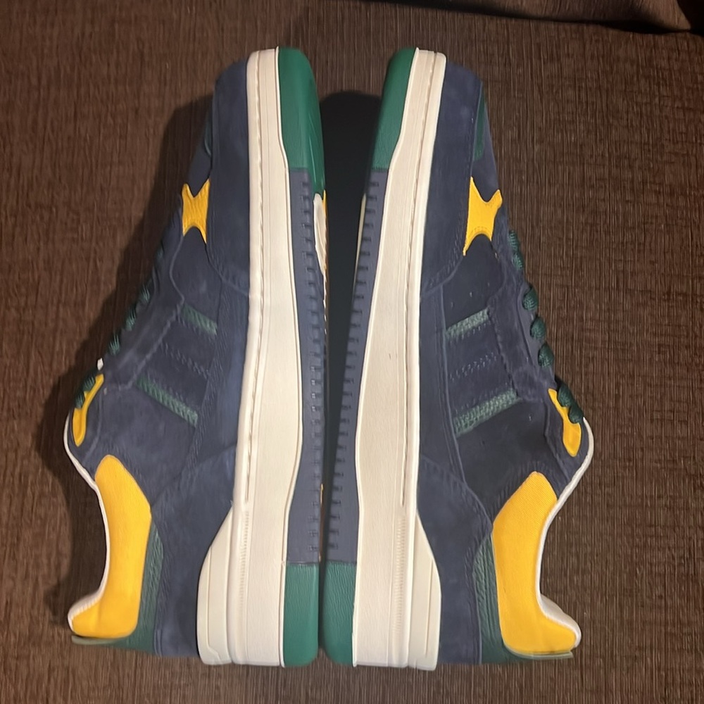 Polo by Ralph Lauren Blue and Yellow Retro Suede Sneakers - Picture 9 of 10
